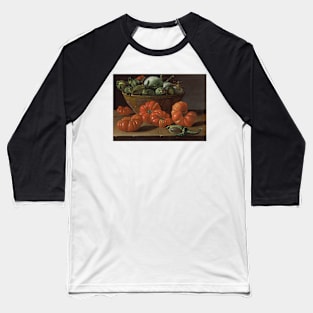 Still Life With Tomatoes, A Bowl Of Aubergines And Onions by Luis Melendez Baseball T-Shirt